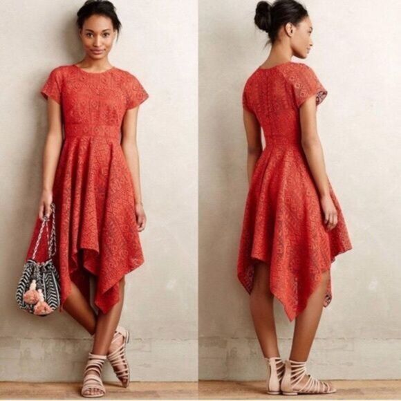 Anthropologie Maeve Prima‎ Lace Handkerchief Dress - Picture 2 of 10